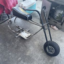 Mini Bike Frame Seat And Bars And Front Wheel CASH ONLY