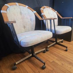 Vintsge Swivel Chairs On Casters