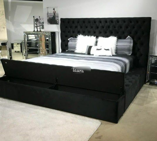 🎉BLACK FRIDAY🎉New Furnitures queen king full twin bed , Pr Black Upholstered Platform Bed  & Bedroom Set Options 