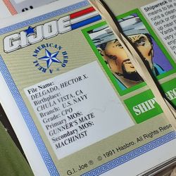 Gi Joe 1991 Trading Cards/New Backpack And New Gi Joe Toys 