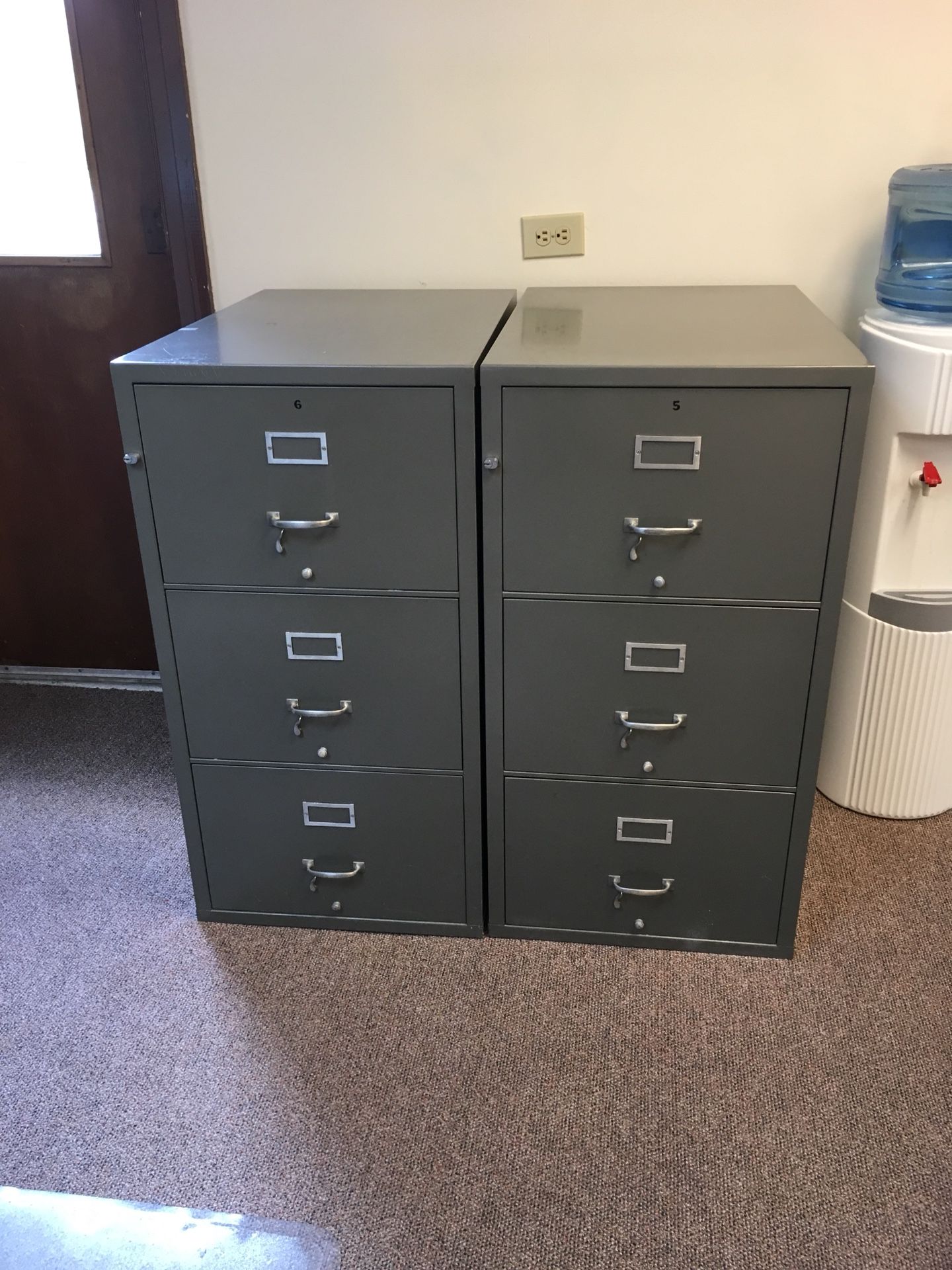 2 x Shaw Walker 3 Drawer fire proof filing cabinets