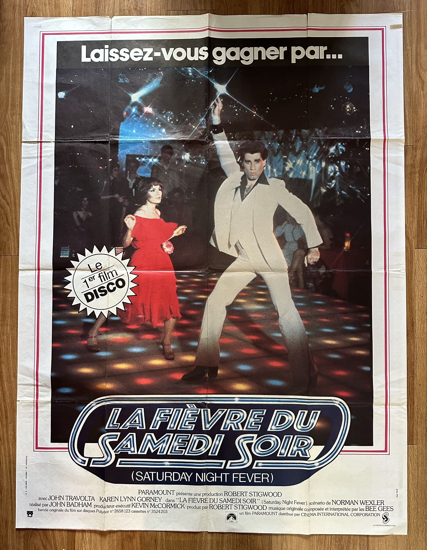 Giant Rare Original Saturday Night Fever French Poster