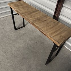 Long Wood Side Table