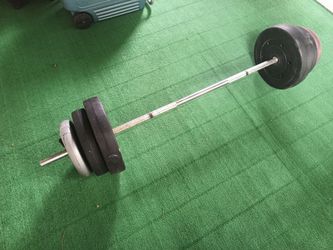 Weights and barbell 140lbs