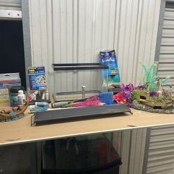 35 Gallon Bowed   Tank Custom Cabinet