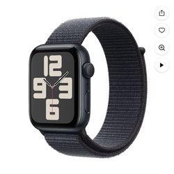 Apple Watch SE (2nd Gen) [GPS 44mm] Smartwatch with Midnight Aluminum Case with Ink Sport Loop