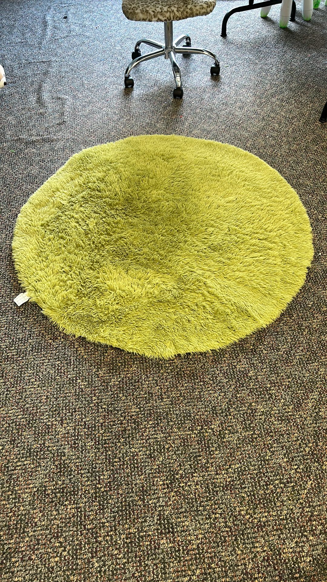 Green Soft Round Area Rug