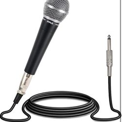 Pyle Handheld Microphone PDMIC58 - Dynamic Moving Coil Cardioid Unidirectional Includes 15ft XLR Audio Cable to 1/4'' Audio Connection
