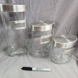 Glass Canister Set Of 3