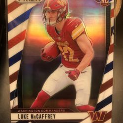 Luke McCaffrey Red White Blue Prizm Rookie Card