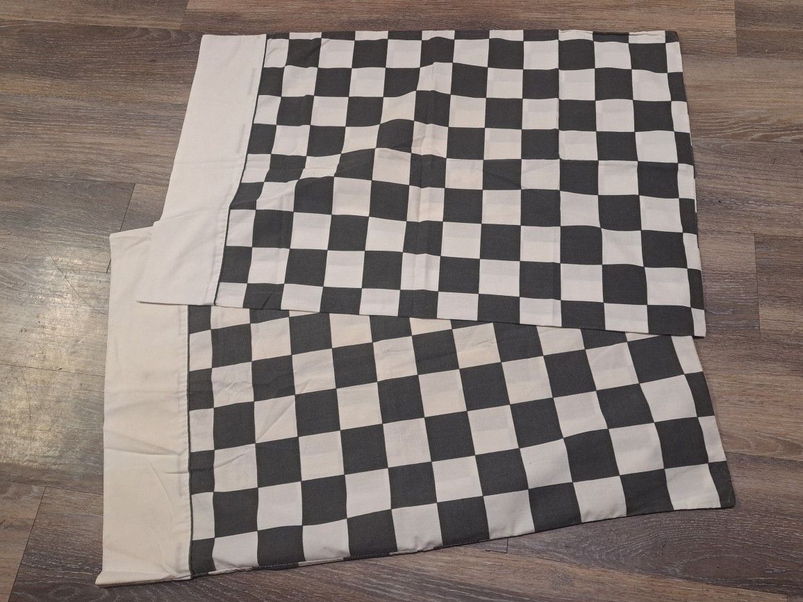 1990s Canon Checkered Pillow Cases Vintage