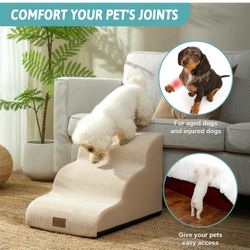 Small Dog Stairs . Dog Stairs for Small Dogs 15.7" H, Curved Dog Step for Puppy, Older Cat, Medium Pet Ramp for Sofa, Couch or Chair, Ladder with High