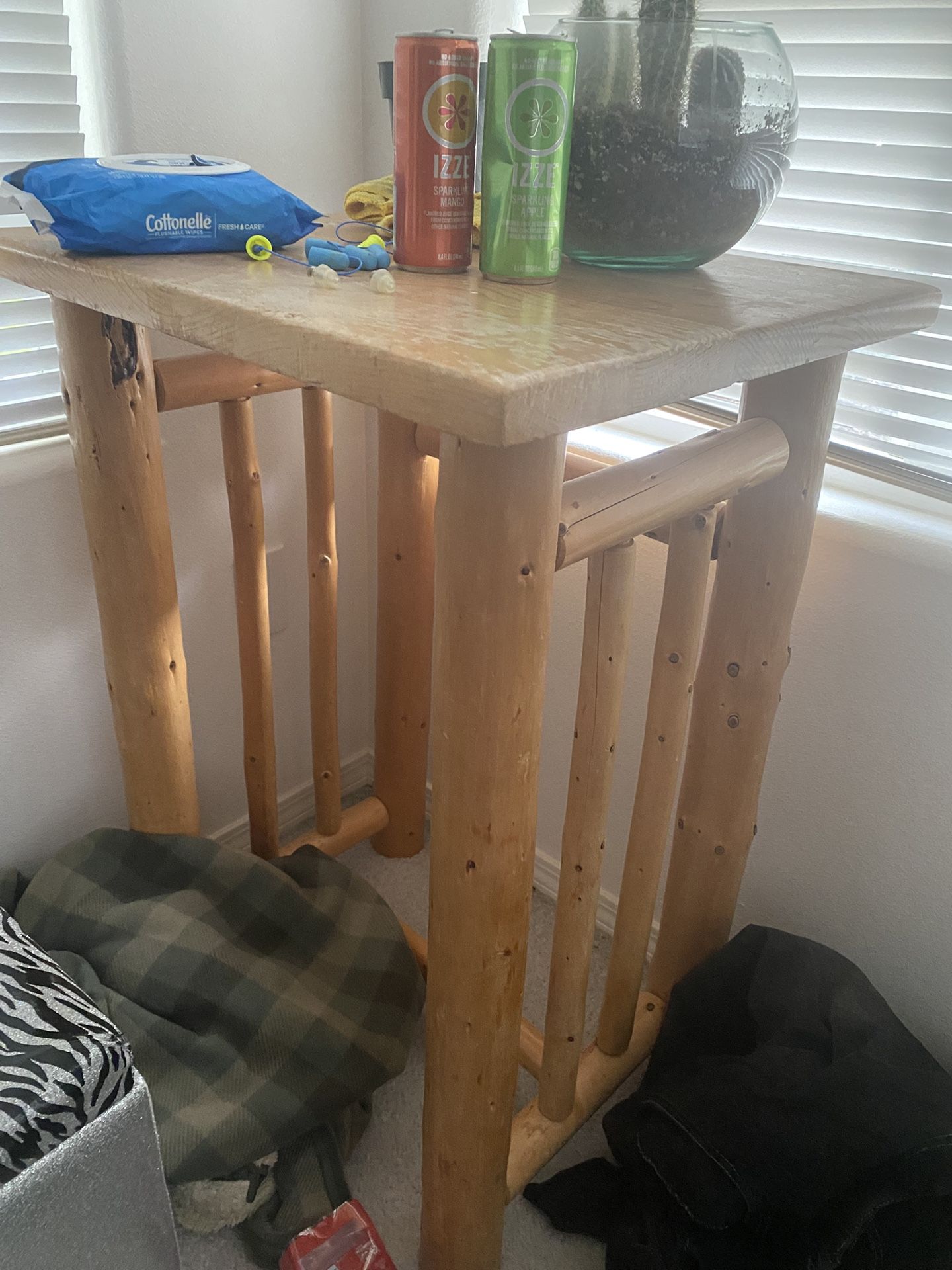 Rustic Log Accent Table