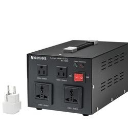 SEYAS 1000W Auto Step Up & Step Down Voltage Transformer Converter, 110-120 to 220-240 Volts, Soft Start & Full Load, 7x24hrs Continous Run, Circuit B