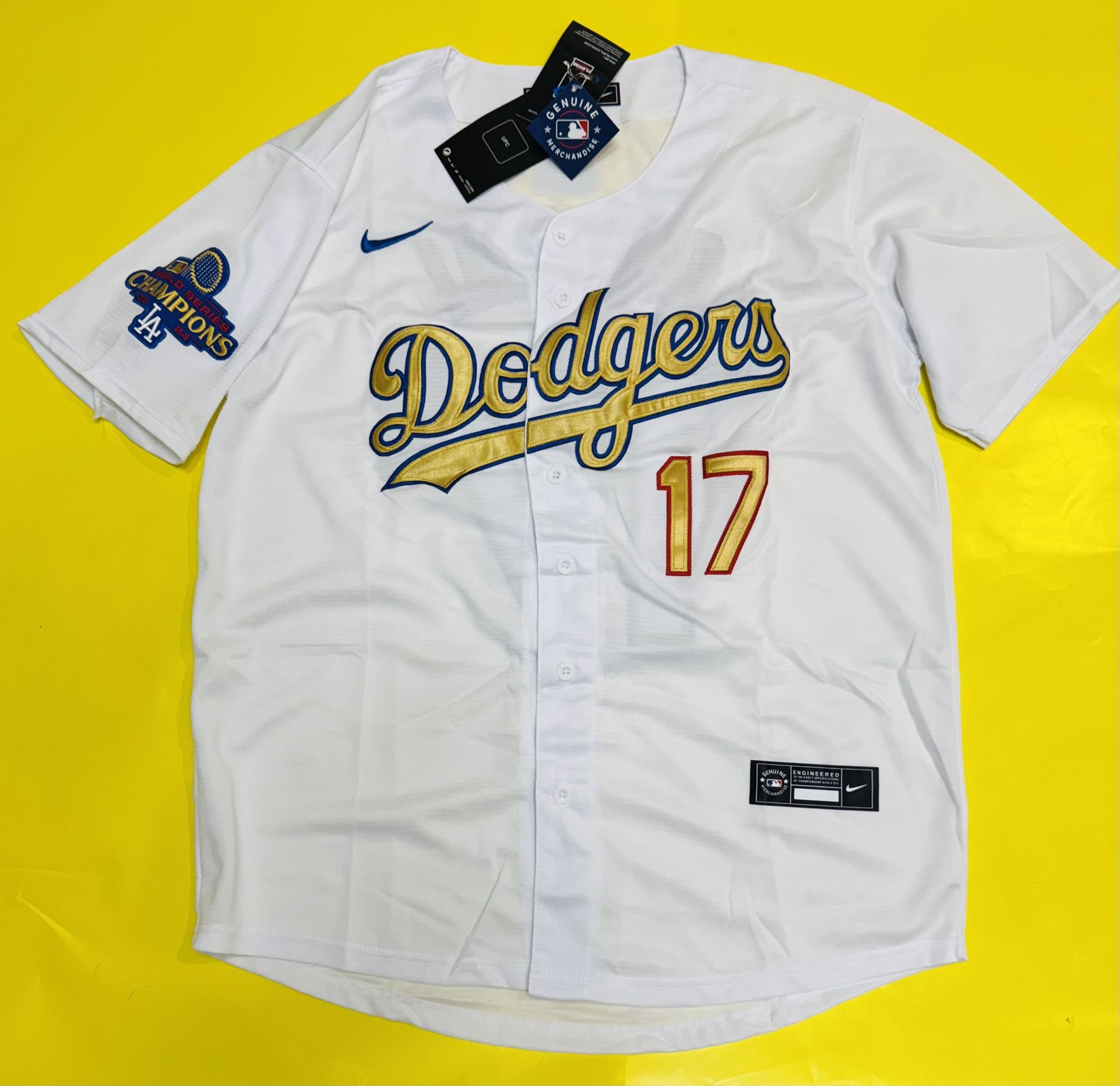Shohei Ohtani Los Angeles Dodgers Home 2025 Gold Jersey by NIKE with World Series Patch