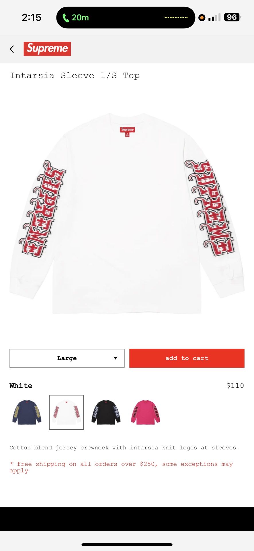 Supreme Sweater Large Brand New