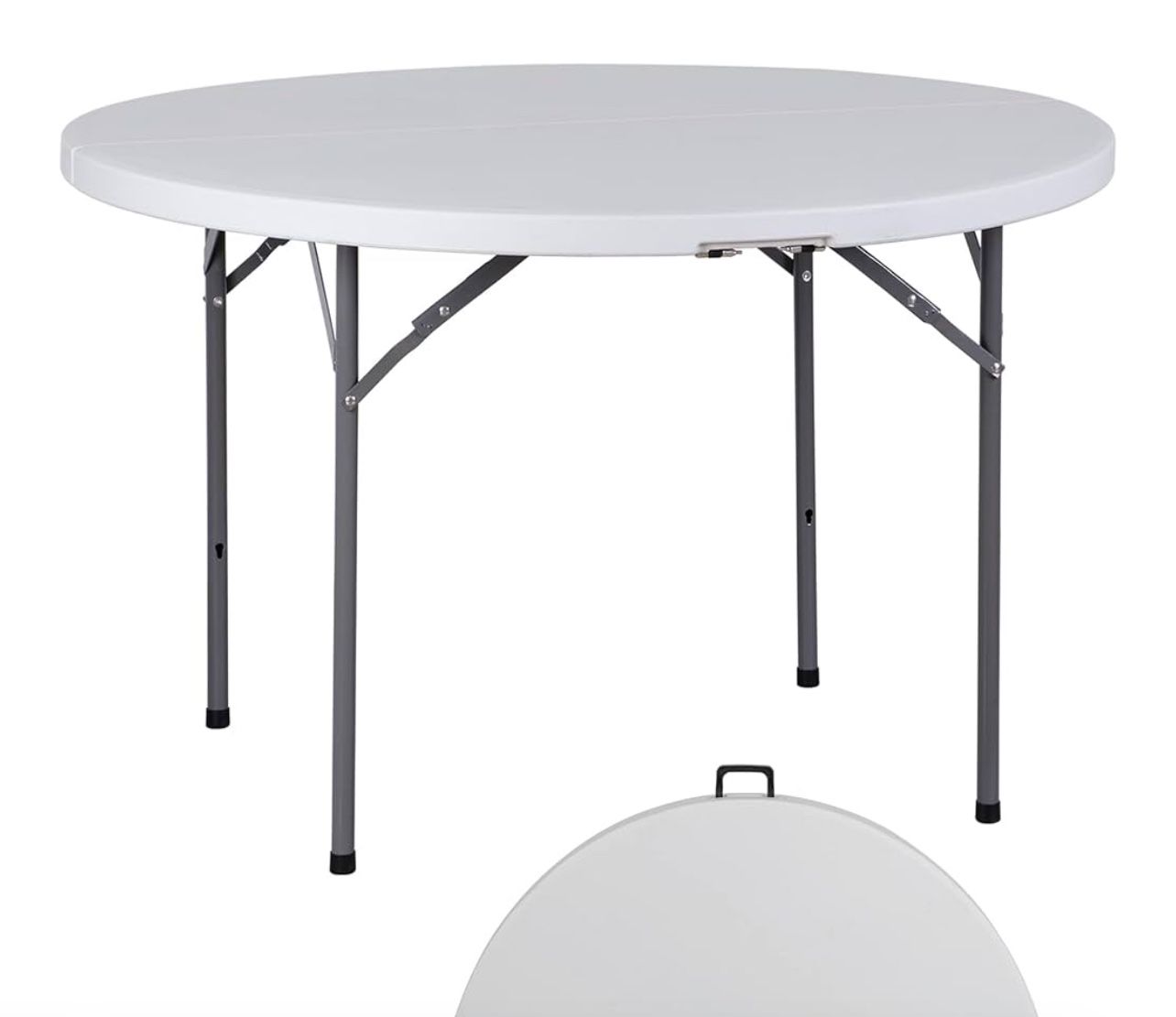 2 Round White Folding Tables