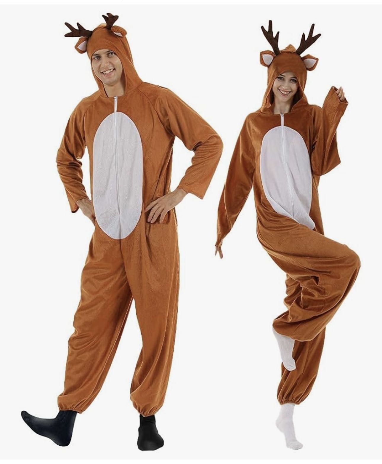 Cozy reindeer onesie with antlers Size: Large