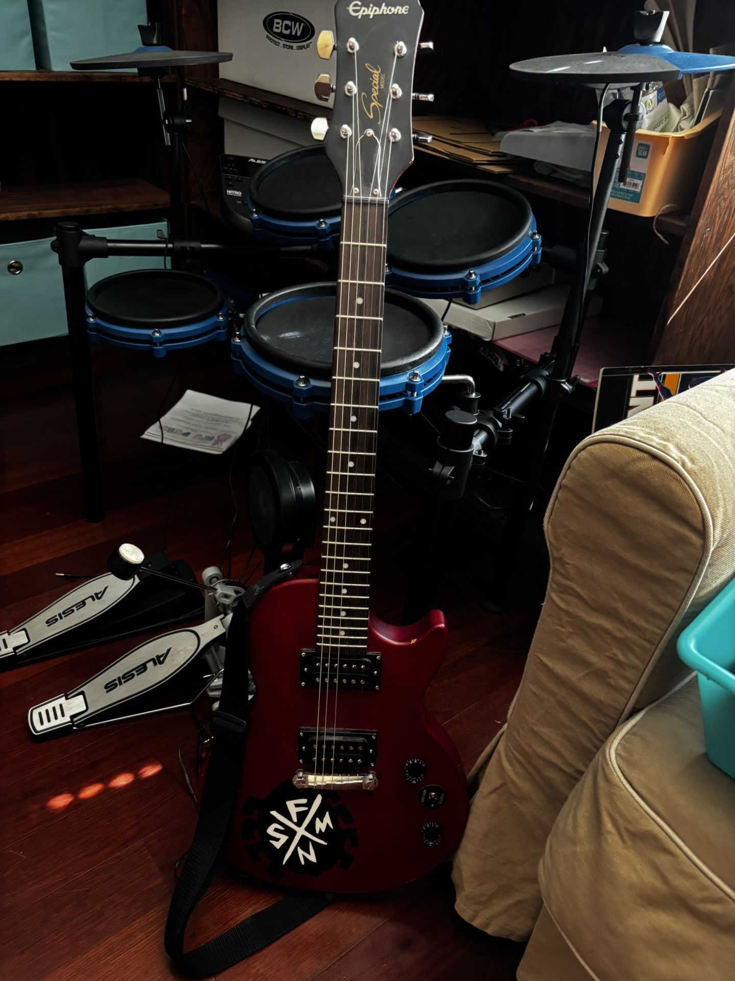 Epiphone Les Paul Guitar AND Alesis Nitro Mesh drum kit
