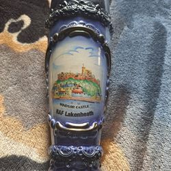 Vintage Old Germany Beer Stein  9” Tall Mug Handpainted Stamped King 153 1/2 EUC