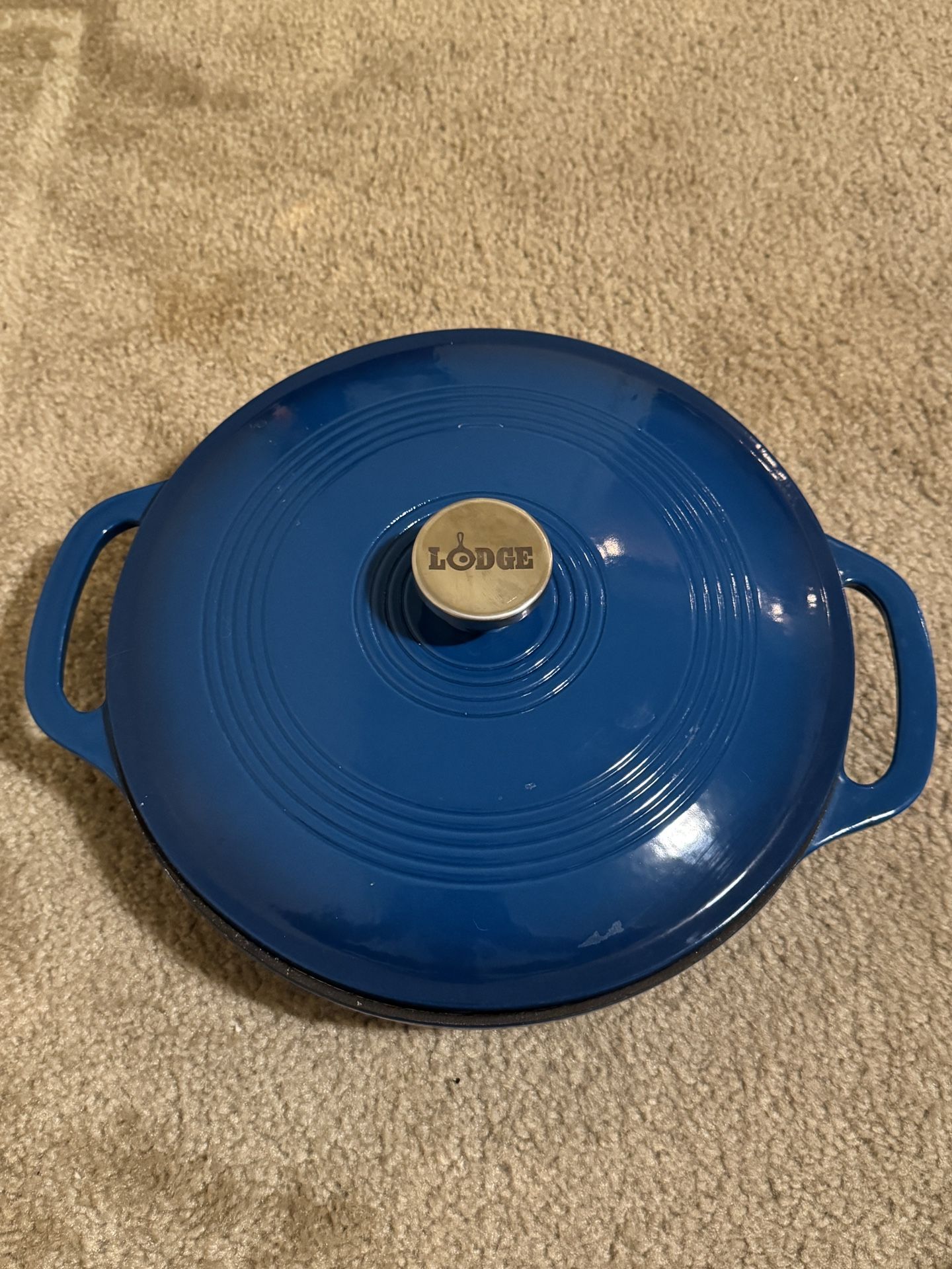 Lodge 3.6 Quart Enamel Cast Iron Casserole Dish With Lid