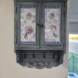 Vintage, Mosaic Tile Coat Rack w/ Storage 