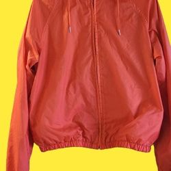 Vintage Tommy Hilfiger Jeans Bright Orange Rain Jacket/Windbreaker 