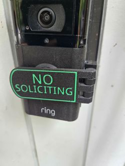 No soliciting ring doorbell cover