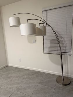 3-Light Arc Floor Lamp Brushed Nickel