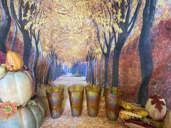 Vintage Amber carnival Glasses