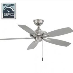 Hampton Bay Gazebo III 42 in. Indoor/Outdoor Wet Rated Brushed Nickel Ceiling Fan 100(contact info removed)