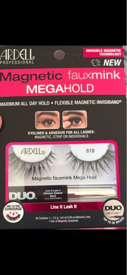 Ardell Magnetic Faux Mink Mega Hold 818 Reusable Lashes + Duo Eyeliner Black
