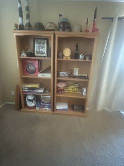 Solid Oak Book Shelves (2)