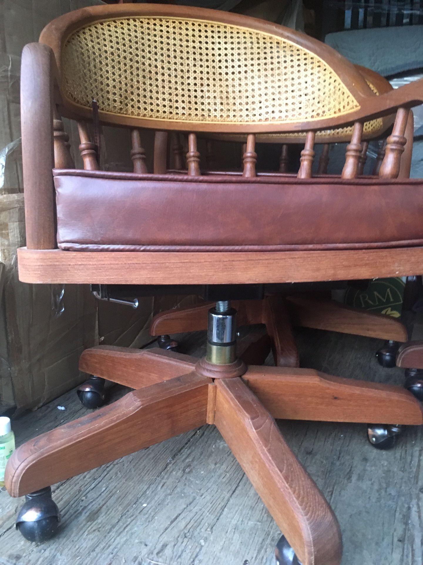 Teak wood desk chair