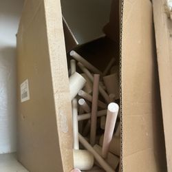 Box Of Wood Mallets Breakable Heart Hammers 