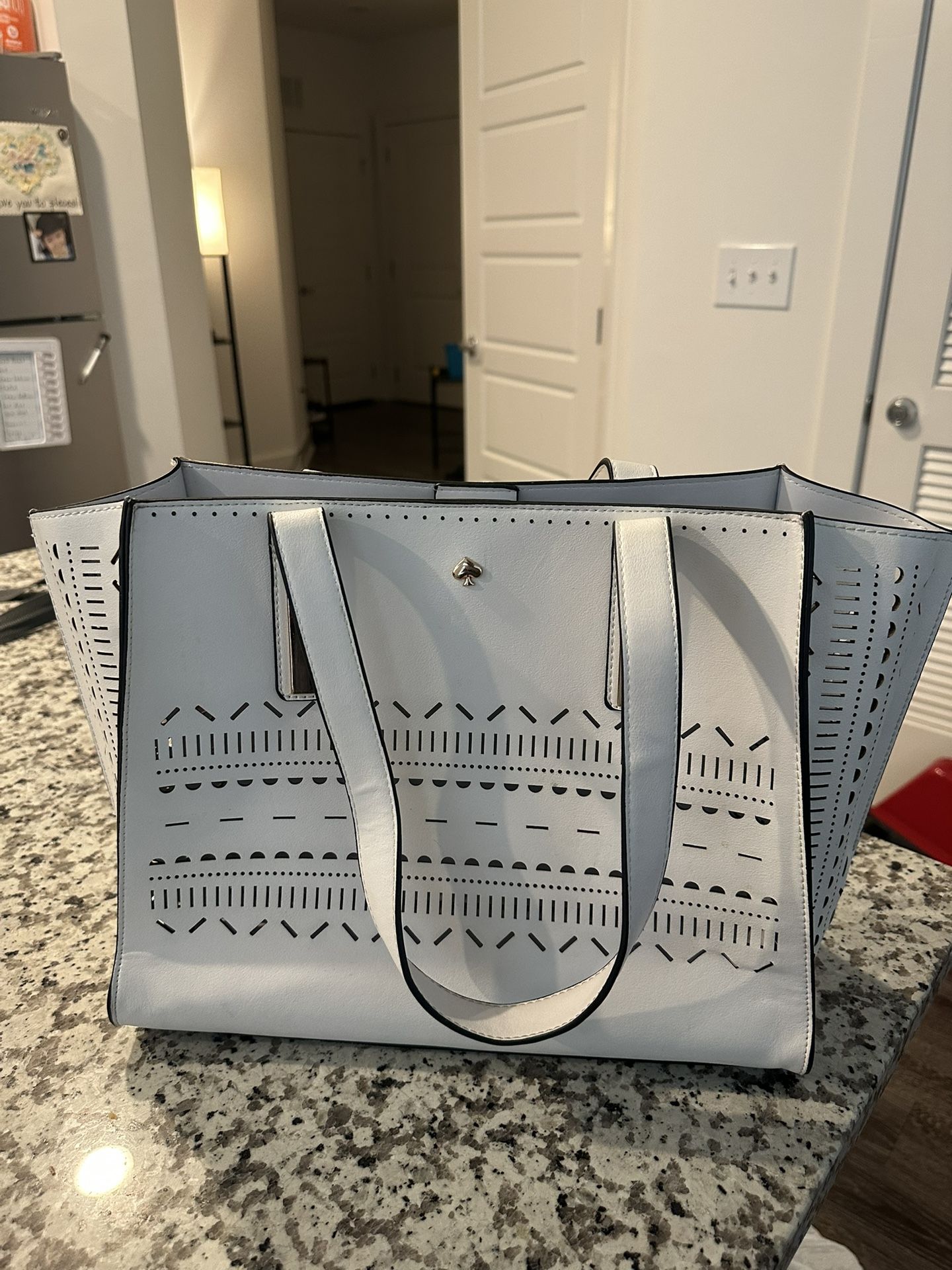 White Laser-Cut Tote Bag