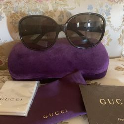 Authentic Gucci Monogram GG Sunglasses New Black/Brown 