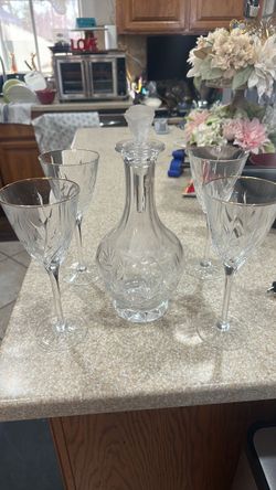 Crystal Wine jars and cups