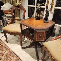 Antique Chairs And Side Table