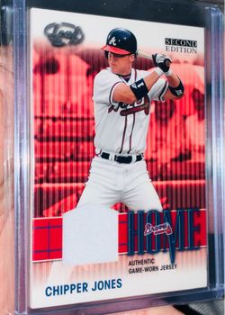Chipper Jones Game Worn Jersey- #ed Card Ring Master’s SP Atlanta Braves (3) Card L0T