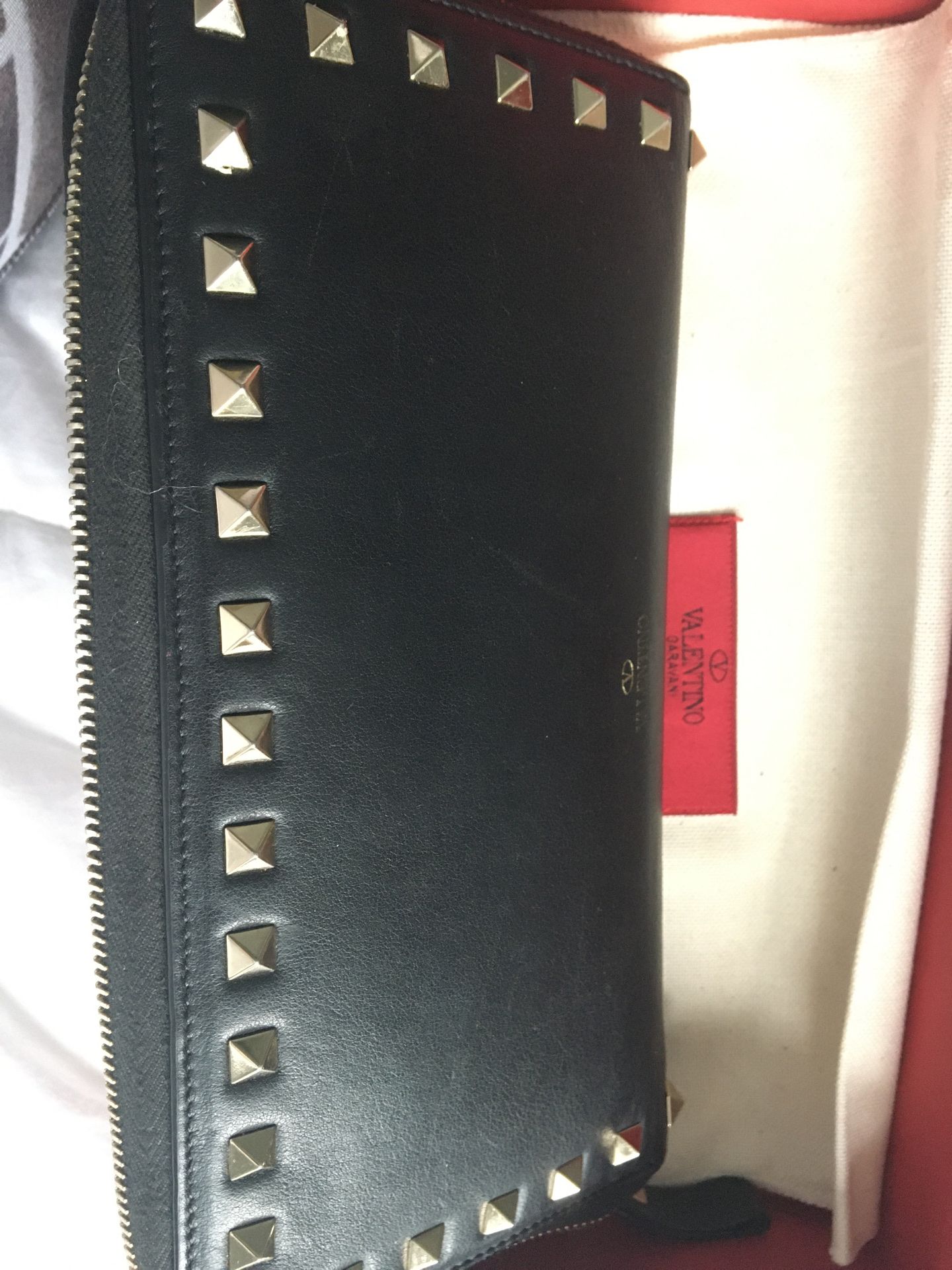 VALENTINO Garavani Rockstud Leather Wallet/Clutch