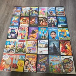 KIDS CHILDREN FAMILY 30 DVD LOT- DISNEY, STAR WARS, DREAMWORKS