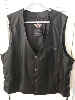 Harley Davidson leather custom vest