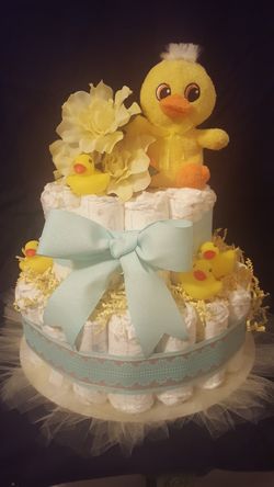 Duckies diaper cake