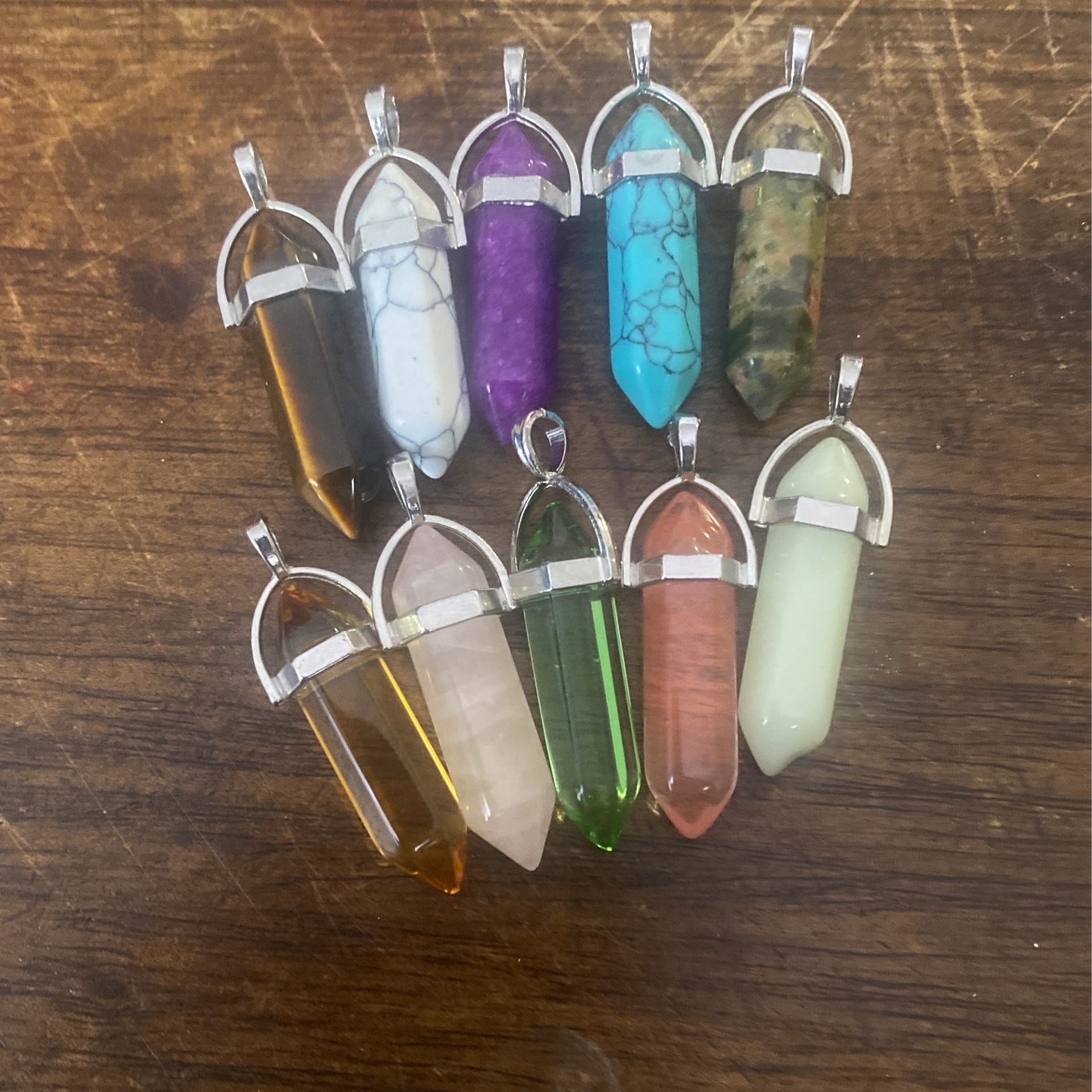 Ten Crystals For Necklaces 