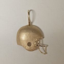 Vintage 14k Solid Yellow Gold Football Helmet Pendant