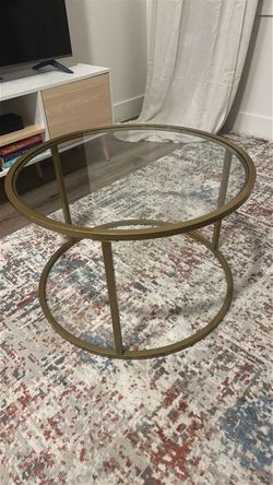Round Glass Top Coffee Table Gold Frame