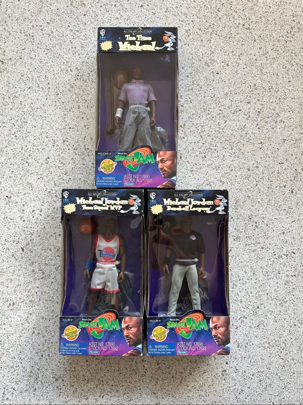 1996 Michael Jordan Space Jam Galaxy Collection Action Figures Complete Set of 3