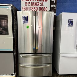 23 cu. ft. 4-Door French Door Refrigerator with Internal Water Dispenser in PrintProof Stainless Steel Counter Depth 