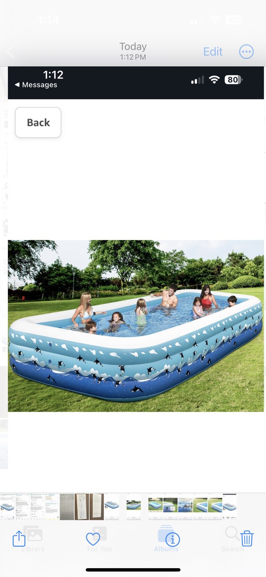 Brand New Extra Large Inflatable Pool with Pump, 130"x72"x22" Blow Up Inflatable Swimming Pools for Adults, Full-Sized Family Thickened Above Ground S